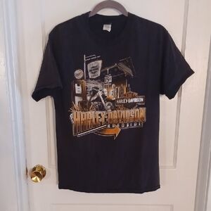 Harley-Davidson Black Short Sleeve Tee with Graphic Design